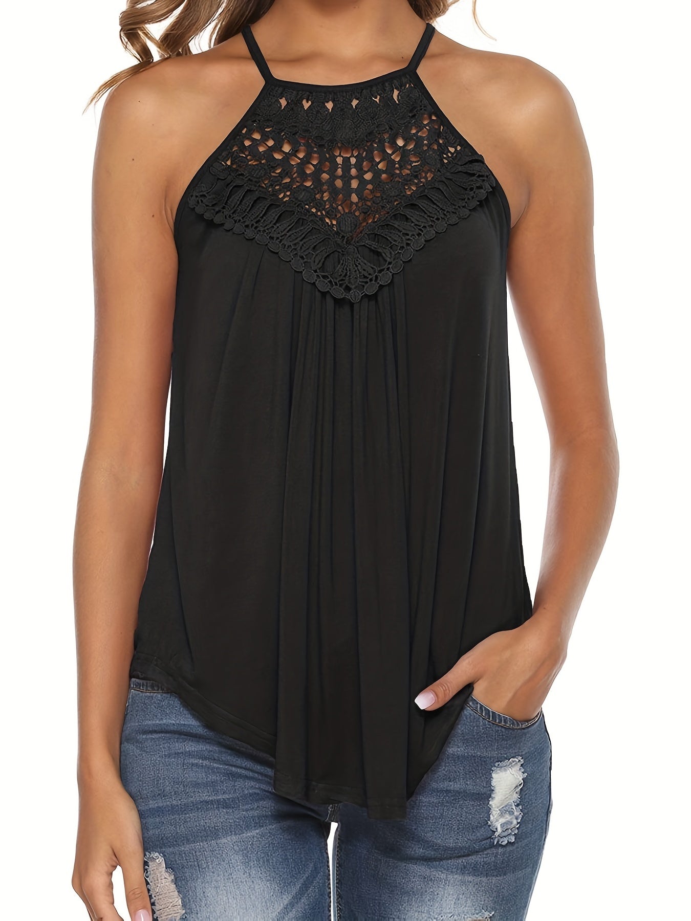 Chic Ruched Halter Neck Top - Fashionable Sleeveless Summer Wear for Women - Solid Color, Flattering Design