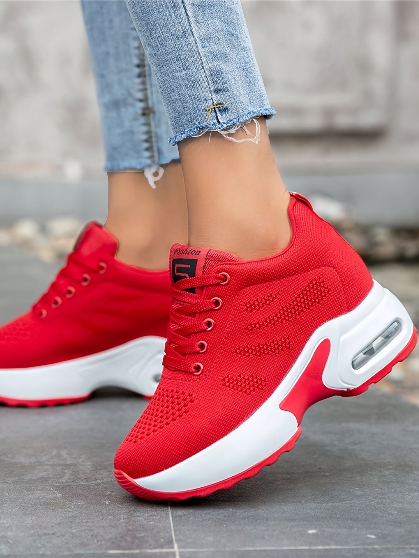 SOSENFER Women's Low-Top Sneakers with Lift - Summer Breathable Height-Enhancing, Round Toe Casual Athletic Wear, Sole & Fabric Upper (/Solid Colors Available) - for Dresses, Skirts, Short Pants