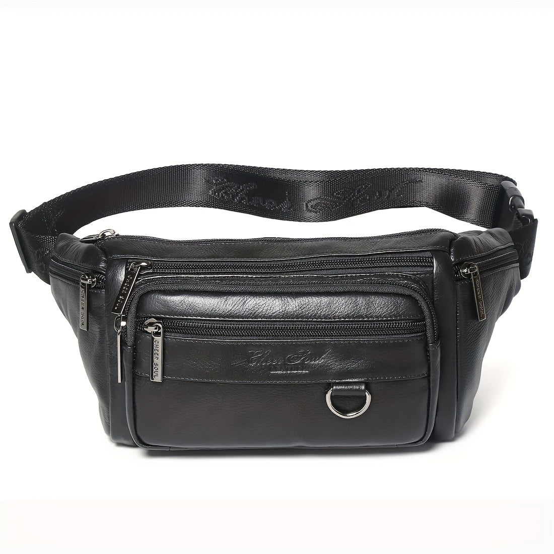 Genuine Leather Men's Waist Bag/Women's Multifunctional Hip Bag/Stylish Multi-Pocket Travel Sports Backpack for Hiking, Cycling, Fishing, And Running