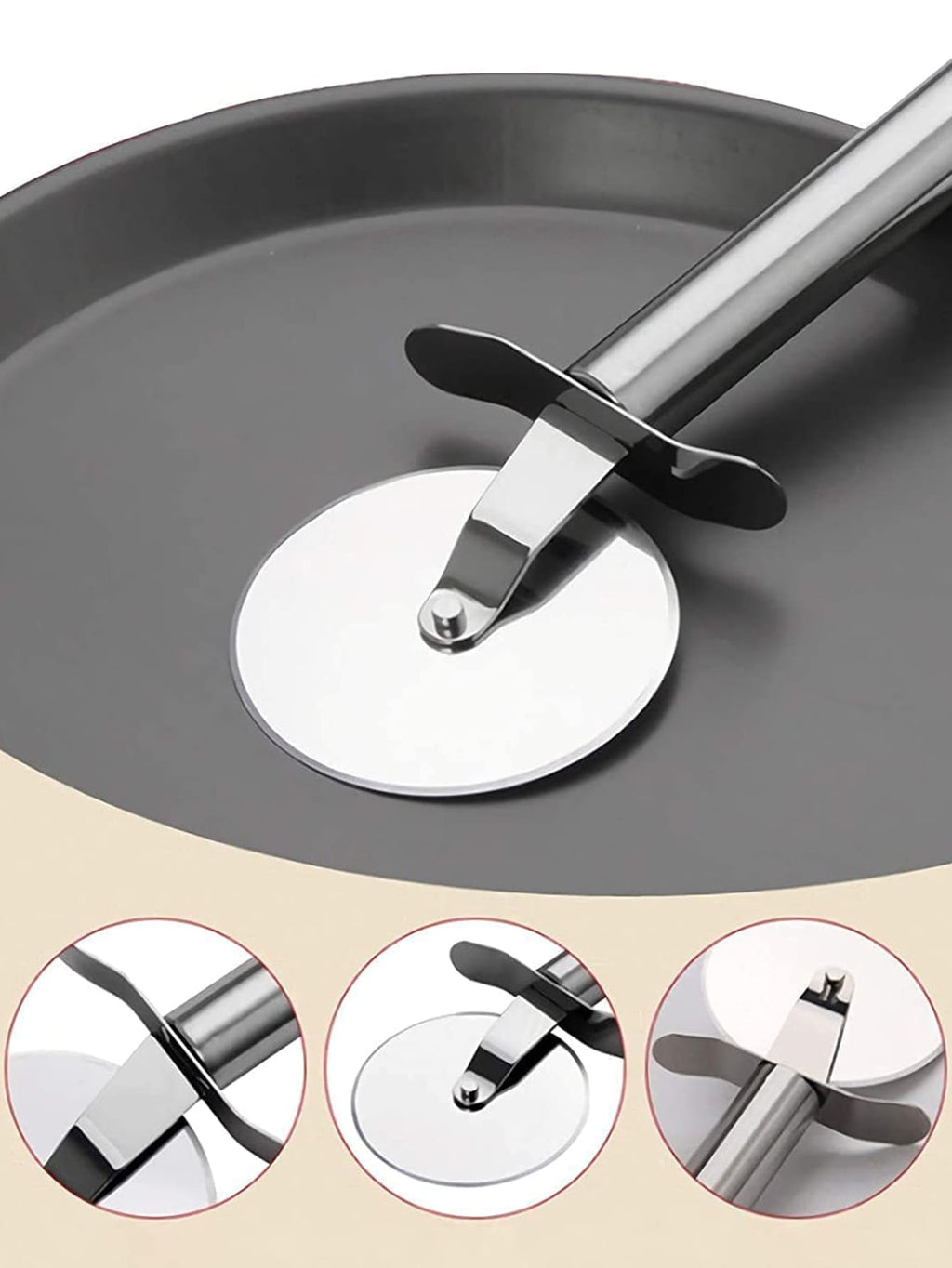 Effortlessly Roll Out Perfect Pizza with this Stainless Steel Pizza Wheel Knife