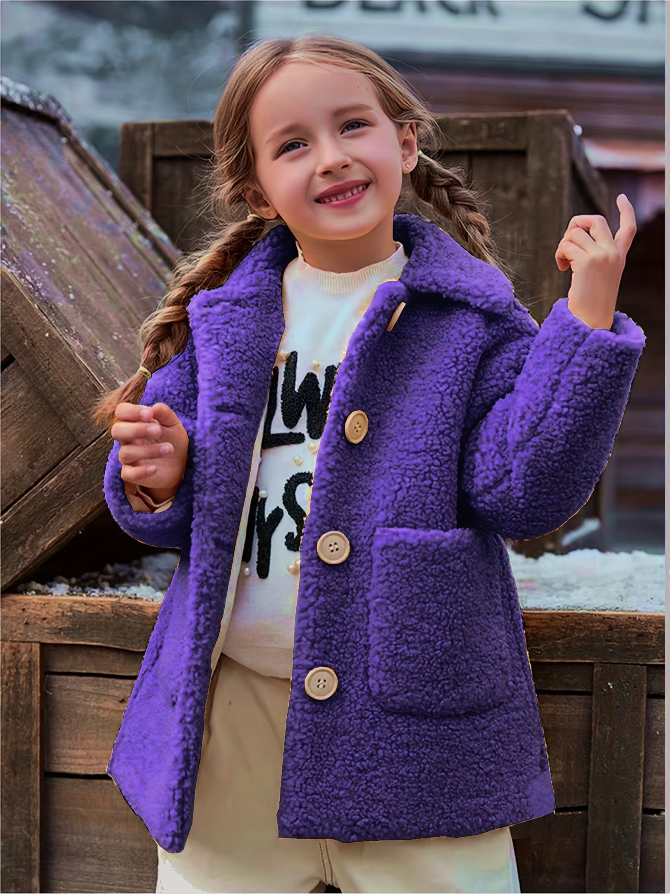 JOMAKE Girls' Winter Coat - Pastel Pink & Ombre Jacket with Button Front Closure,