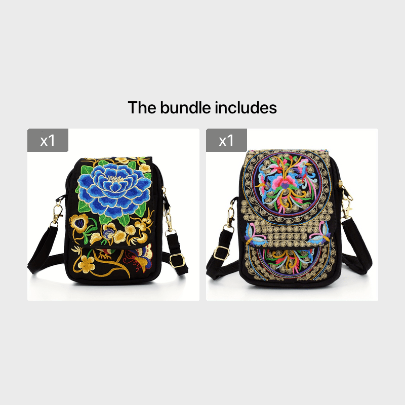 [Embroidered Crossbody] Lightweight Crossbody Bag