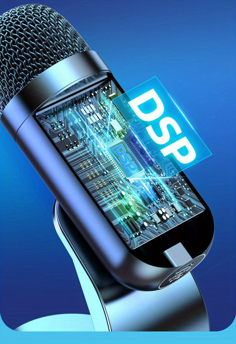 Professional USB Microphone Kit Plug & Play for Studio, E-sports, Singing The microphone used for computers is easy to use and has clear sound quality