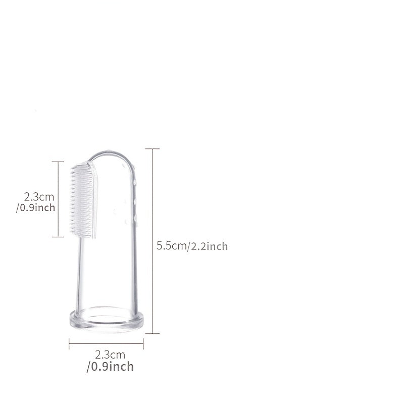 2pcs Silicone Finger Toothbrush: Safe Oral Cleaning With Thumb Sleeve Tongue Moss Cleaning Brush.