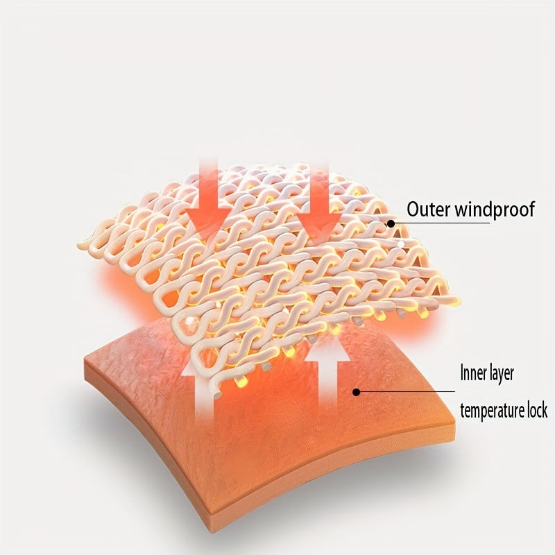 Men'S Boho Style Winter Ski Earmuffs, Outdoor Sports Cycling Windproof, Double Warm Headmuffs, Polyester Knit Fabric