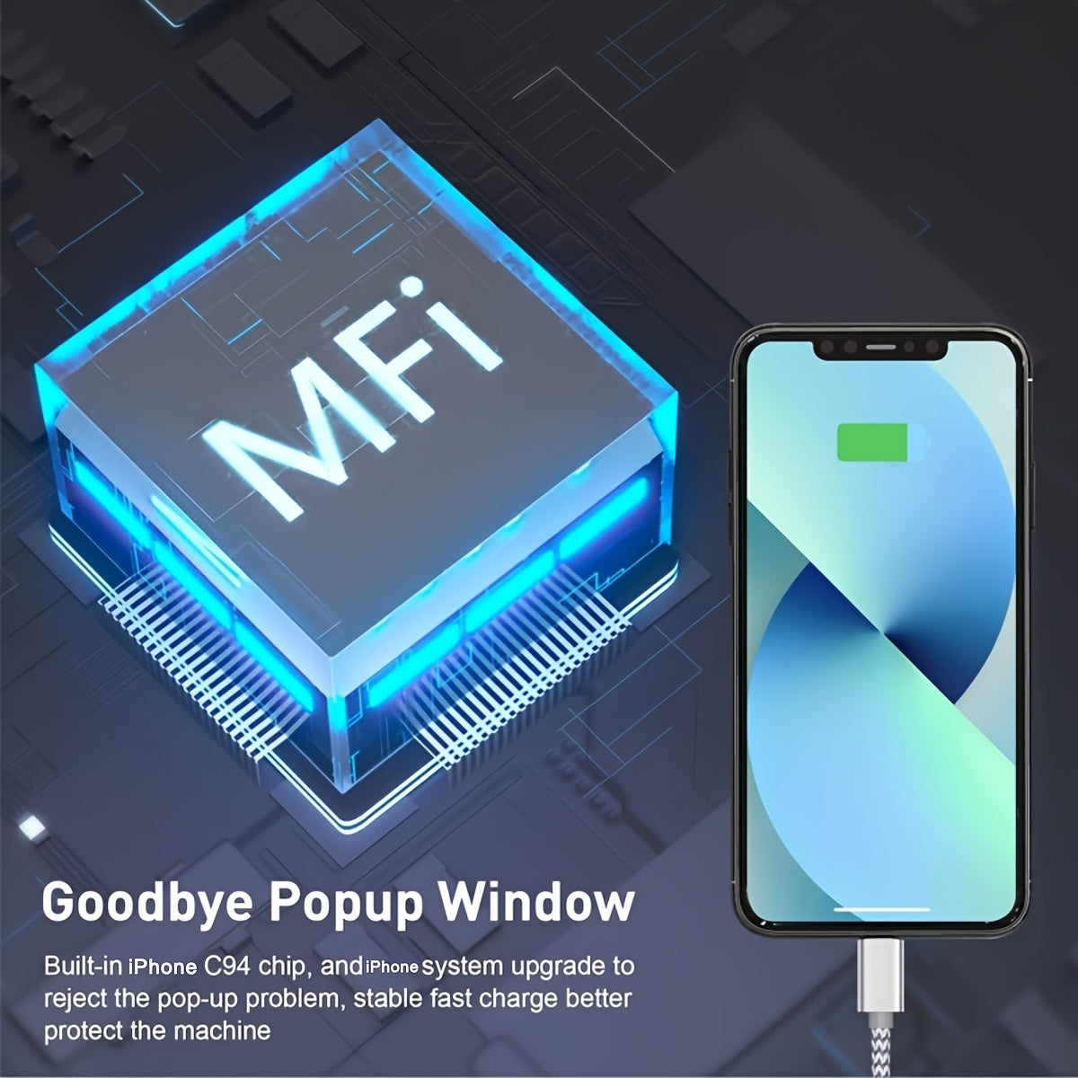 [MFi Certified] USB C to ios Cable 3 Pack 6ft for iPhone Charger Cables Nylon Braided Type C