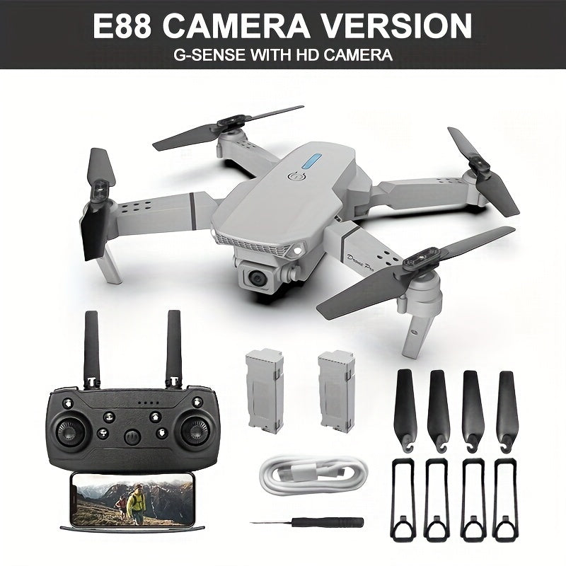 E88 Drone With Dual Batteries Equipped With Dual Cameras, Mobile Application Control, Indoor Flying Toys, Halloween/Christmas/New Year Gifts