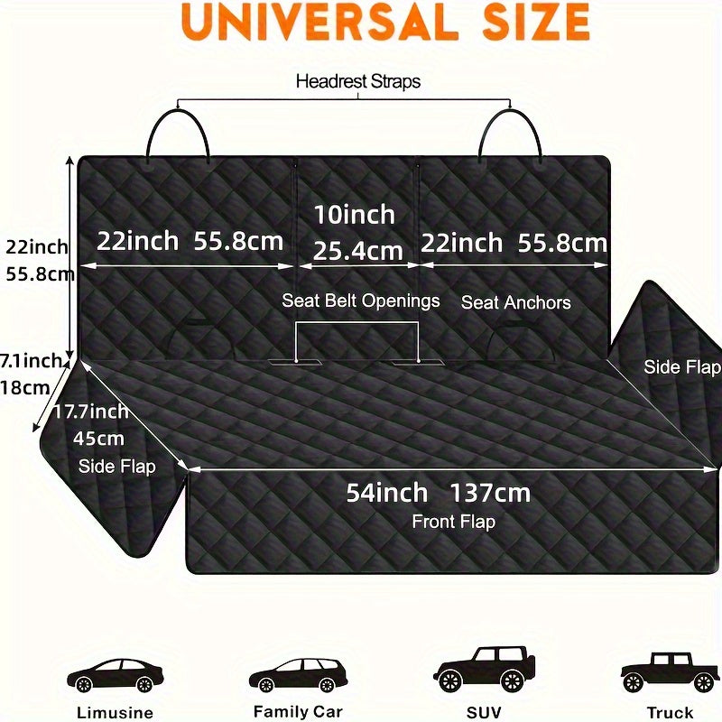 Automotive Pet Pad Rear Seat Double Zipper Pet Cushion Car Dog Mat Vehicle-Mounted Pet Mat