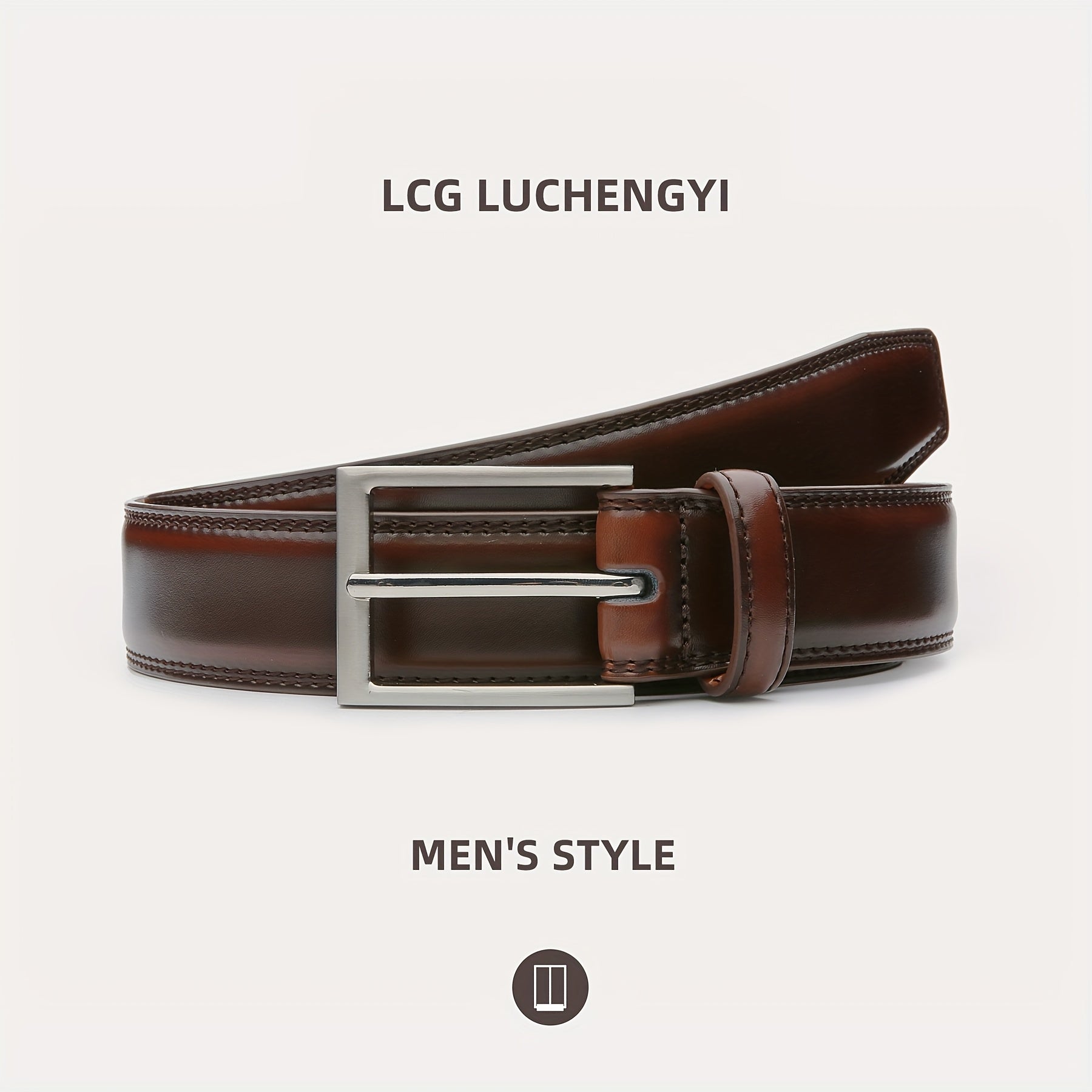 [Classic Men's Leather Belt] Classic & Fashion Men's Leather Belt | Single Prong Buckle for Jeans, Pants, Work & Business - Gift for Dad & Husband
