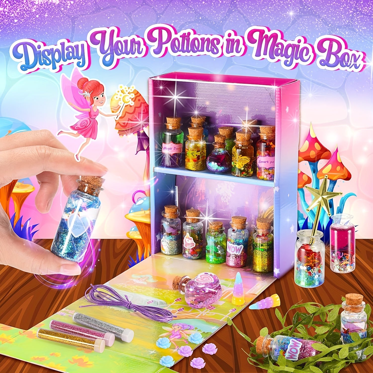 Craft Kits for Girls, 58 PC Magical Potion Kits for Kids, Fun Toys for Girls 8-12, DIY Creative Activity, Birthday Gifts for Kids Girls Ages 6 7 8 9 10-12 Year Old