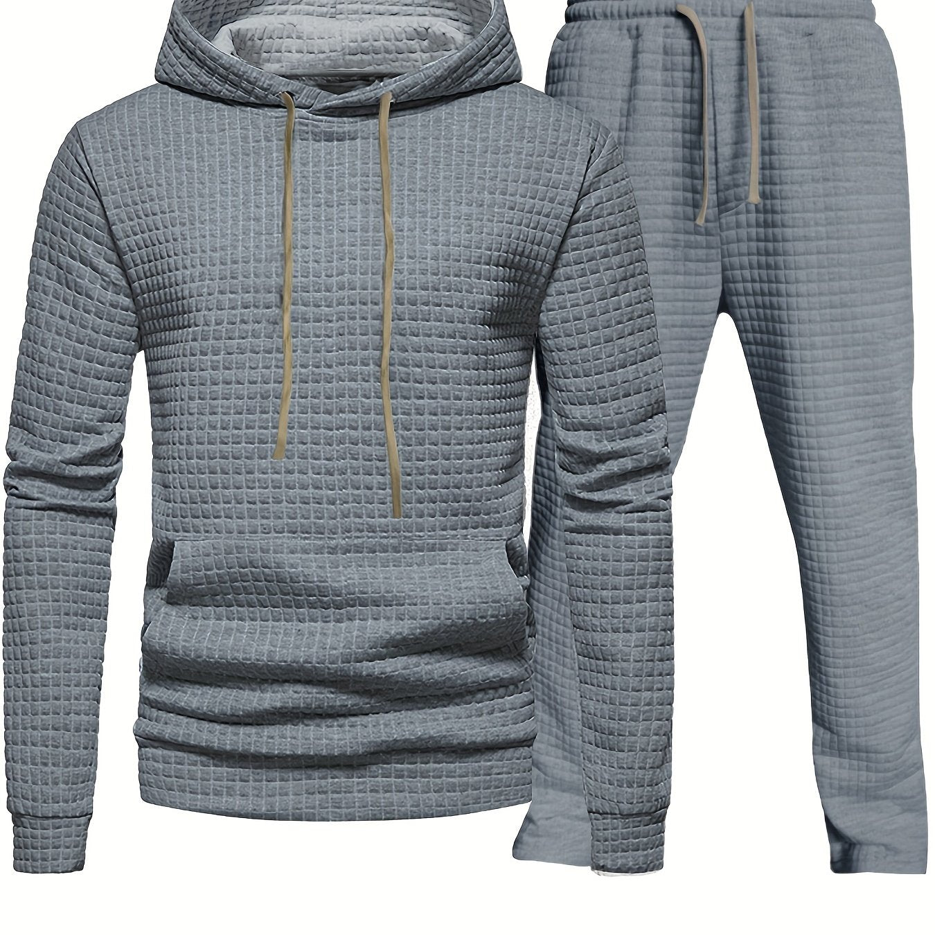 Two-Piece Waffle Jogging Training Sweatsuit Set