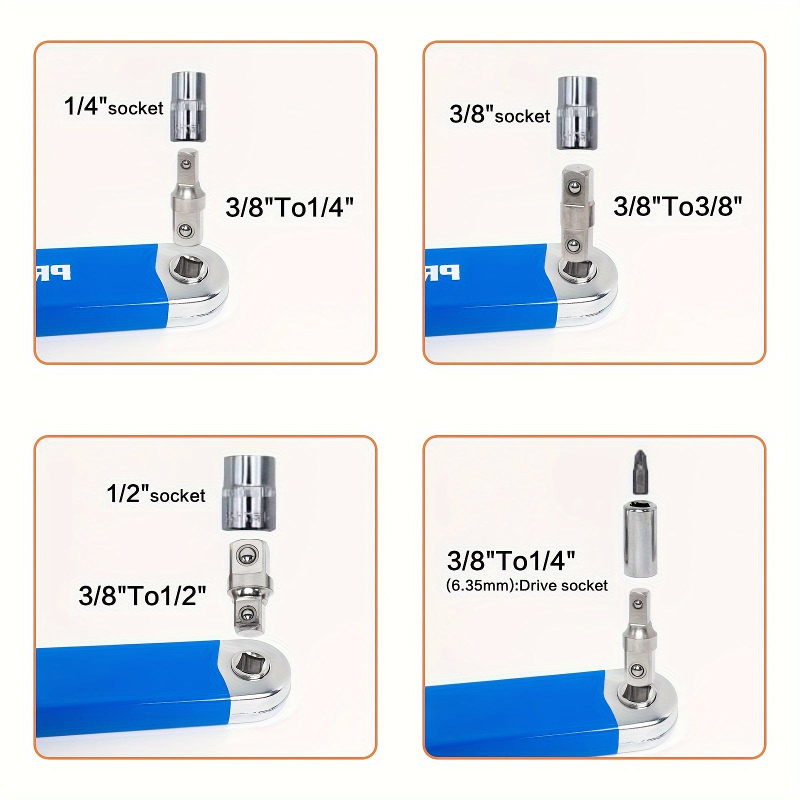 Heavy-Duty 15-Inch -Ready Offset Extension Wrench Set with 4 Adapters (1/4"/3/8"/1/2"/3/8" Drive)