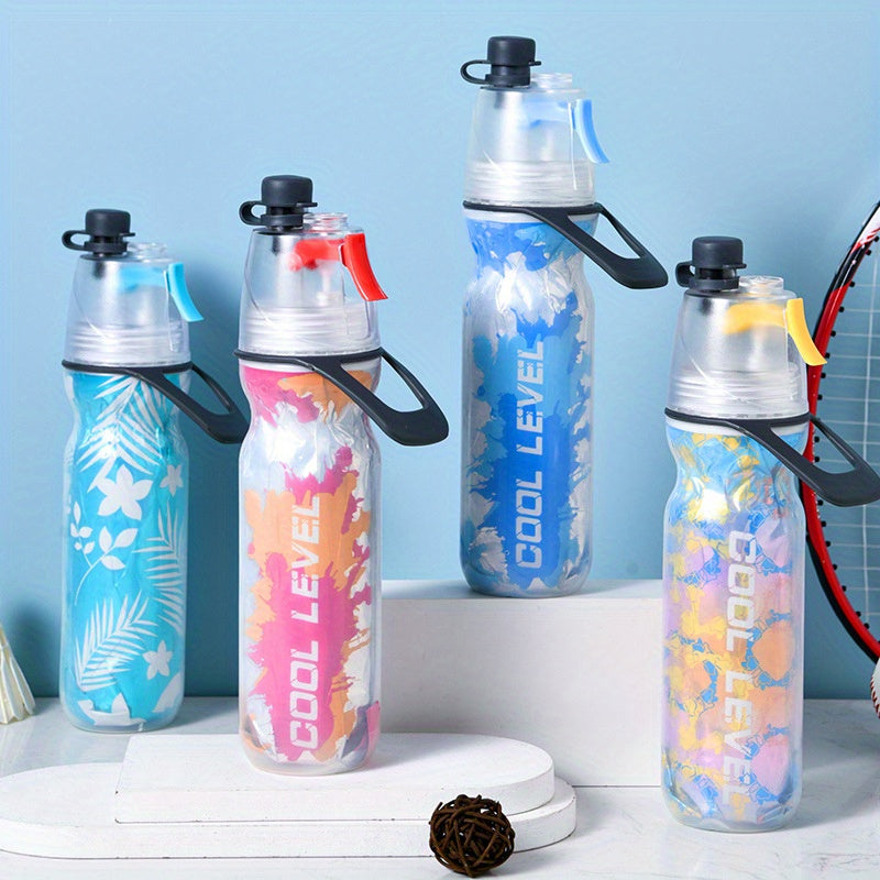 Creative Double-layer Sports Spray Water Bottle, Dual-purpose Plastic Squeeze Spray Bottle For Summer Outdoor Sports