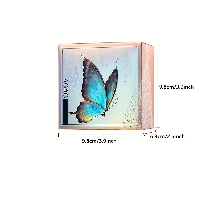 AGAG Butterfly-Themed Loose Powder - Lightweight, Oil-Control, Waterproof & Sweatproof Concealer - Invisible Pore Minimizing, Natural Finish for All Skin Types - Sparkling Rose Golden Container