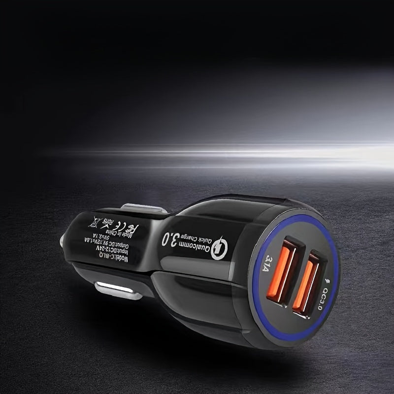 Compact Safe 12/24V Universal QC 3.0 Fast Charge Automotive Charger for Automobile Car Charger Car Charger Adapter