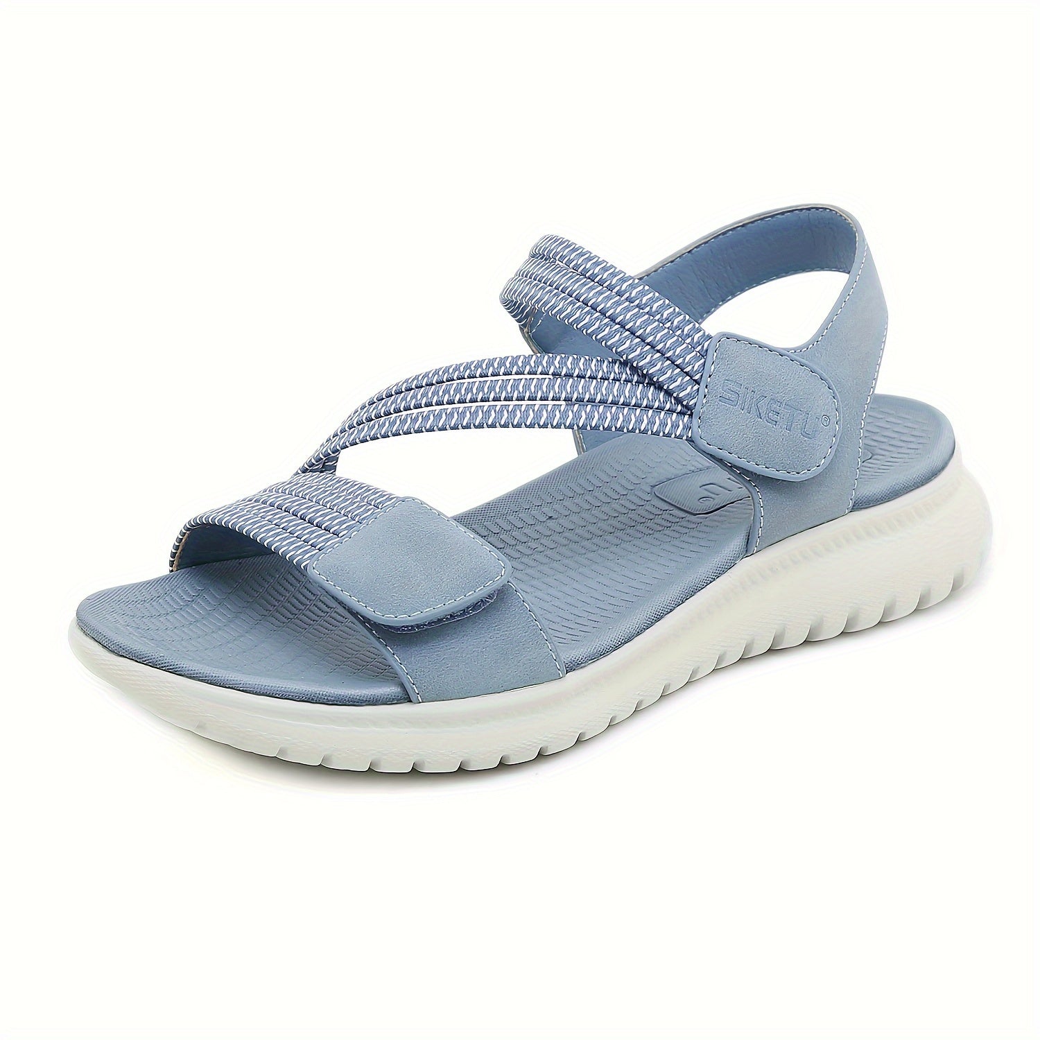 Breezy Chic Women's Flat Sports Sandals: Casual Perfect Open-Toe, Secure Ankle Strap, Versatile Solid Color