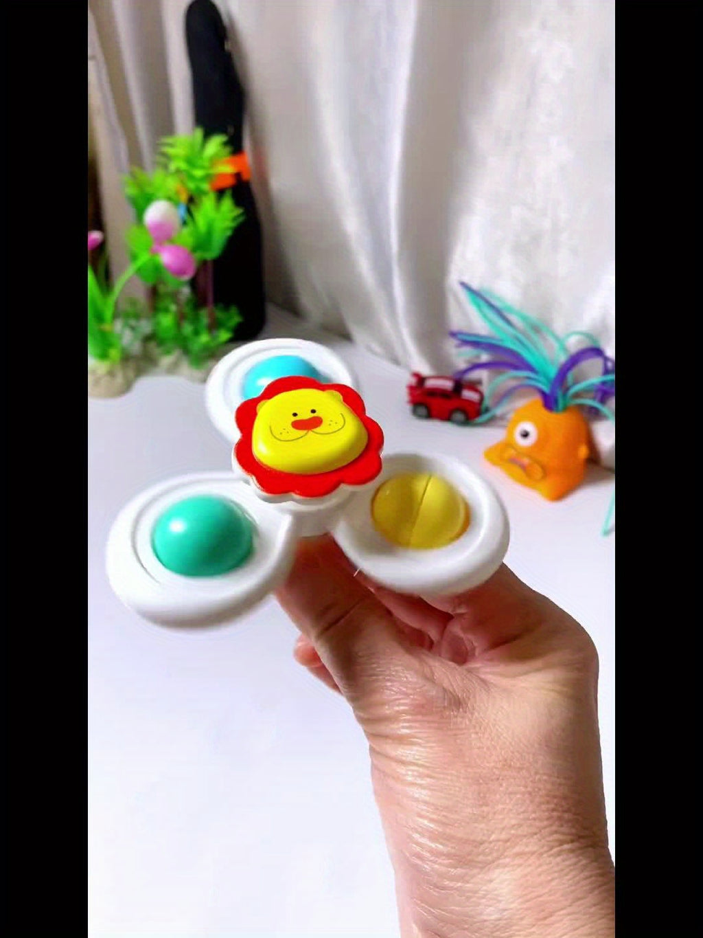 3pcs Kids' Cartoon Animal Suction Cup Spinning Toys Set - Relax, Music & Educational Bath Shower Play, Perfect for Bathtubs, Glass Surfaces & Car Windows - Ideal Gift for Boys & Girls
