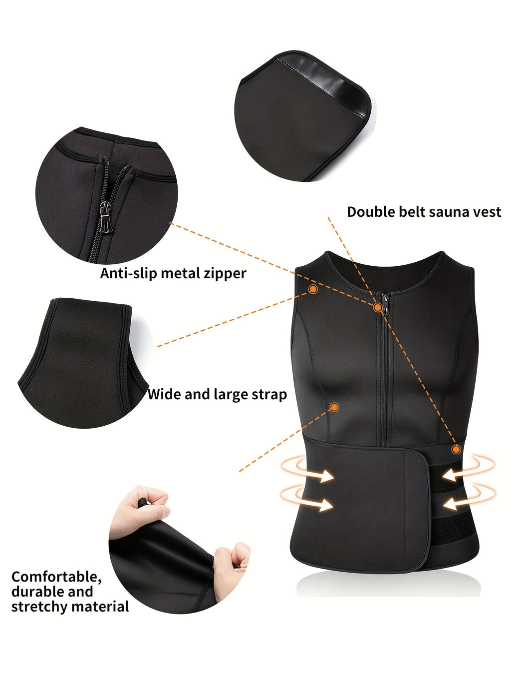 TKPARK Men's Adjustable Compression Tank Top & Waist Trainer - High-Elasticity Workout Shirt