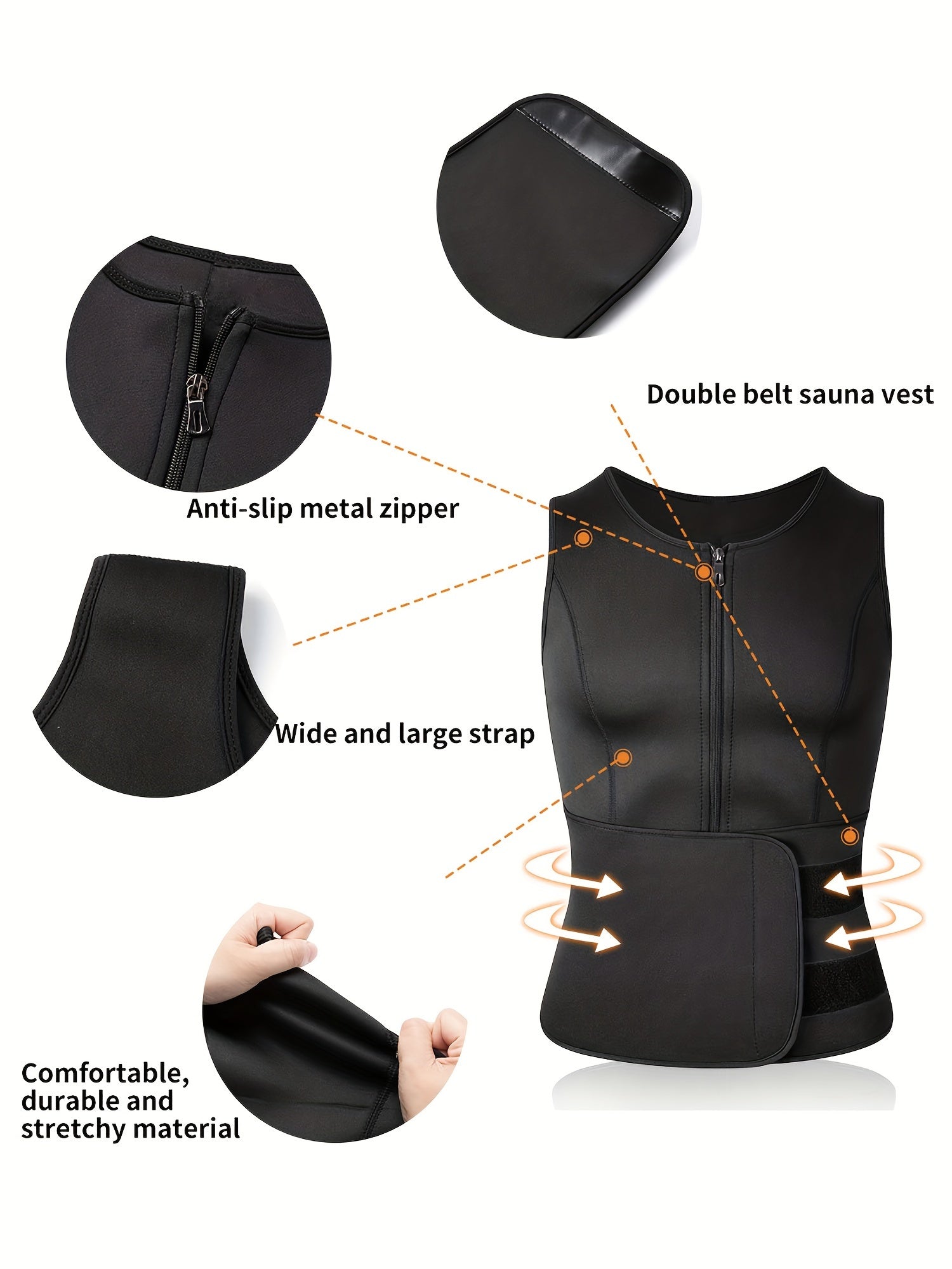 TKPARK Men's Adjustable Compression Tank Top & Waist Trainer - High-Elasticity Workout Shirt