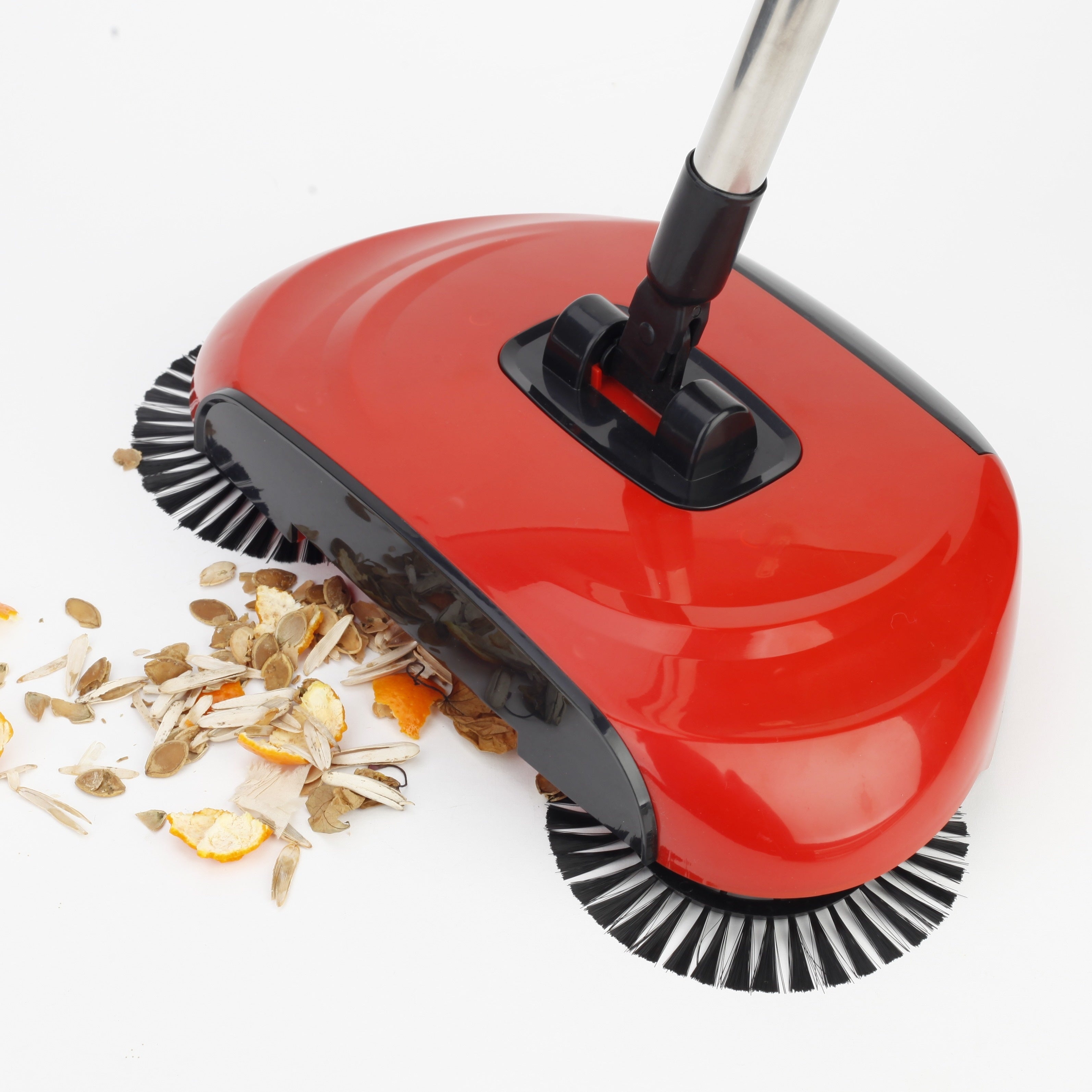 3-in-1 Cordless Push Broom Dustpan & Mop Combo - Lightweight Ergonomic Handle, Durable Plastic for Hardwood Floors & Tile - Space-Saving Multi-Functional Cleaning Tool for Home Use, Modern Aesthetic, Efficient Design