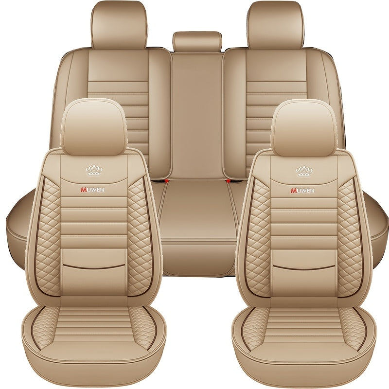 5pcs Full Seat Breathable Car Seat Covers, Suitable for 5 Seats -