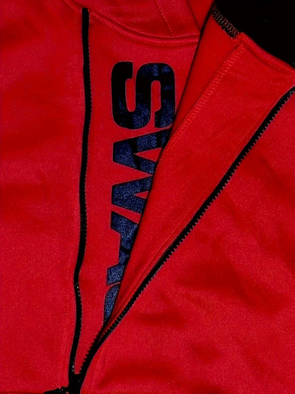 Men's Long Sleeve Letter Print Hoodie Sweatshirt with Kangaroo Pocket, Zipper Sloped Collar, Suitable for Outdoor Sports, Autumn and Winter Fashion