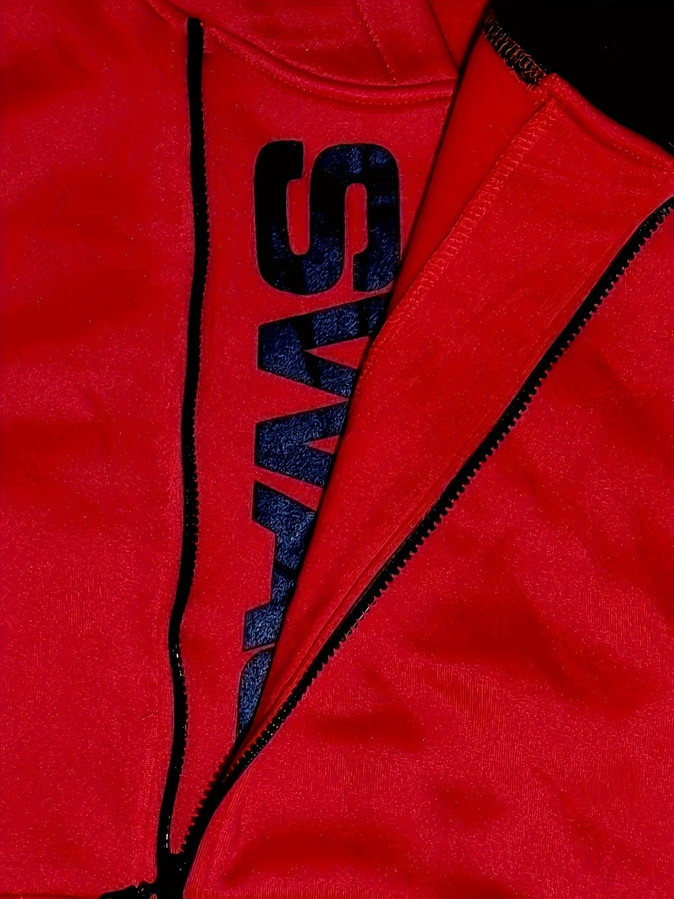 Men's Long Sleeve Letter Print Hoodie Sweatshirt with Kangaroo Pocket, Zipper Sloped Collar, Suitable for Outdoor Sports, Autumn and Winter Fashion