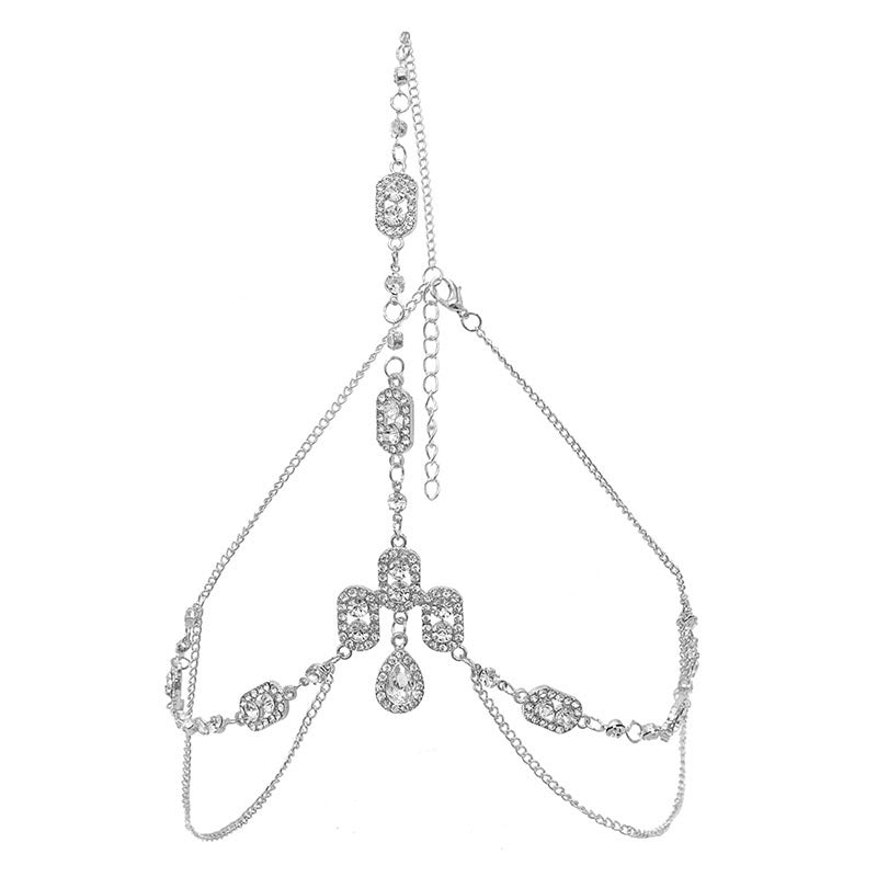 Women Rhinestone Chain Head Piece Head Jewelry Exquisite Elegant Headband Bridal Hair Accessories