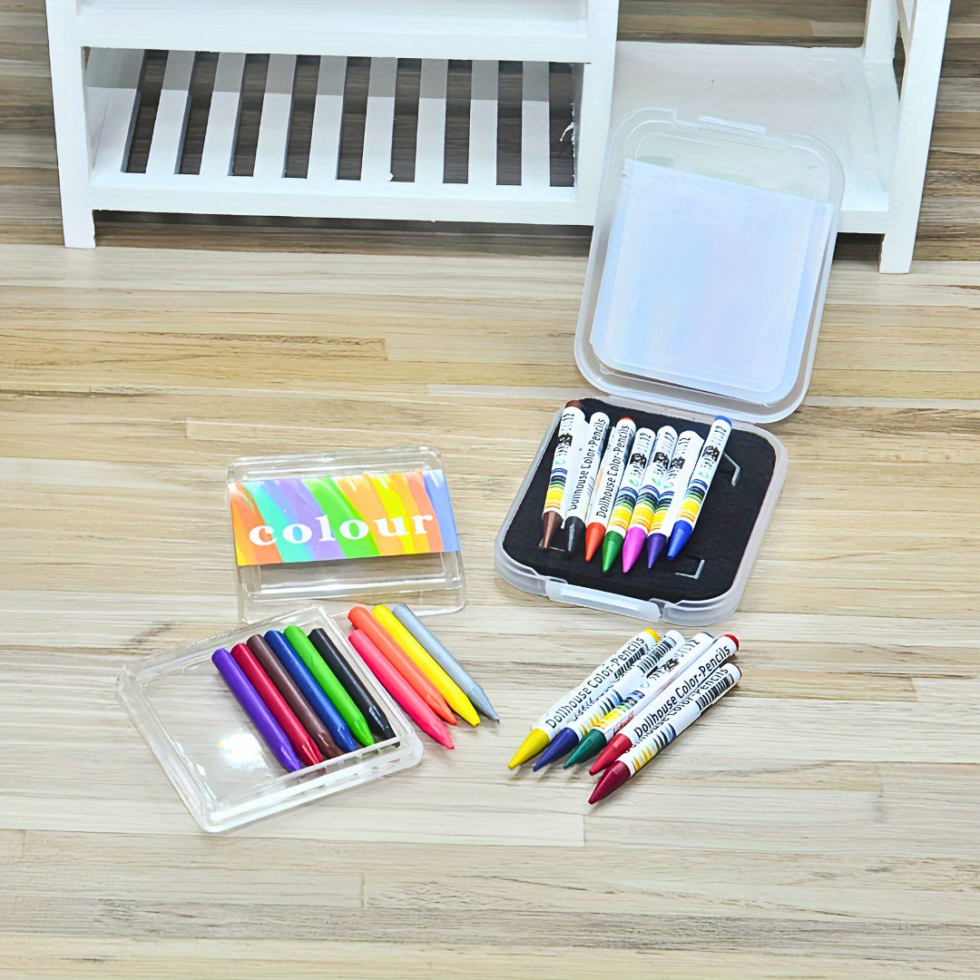 22-Color Dollhouse Mini Crayon Set - Spring Break Essentials, Easter Egg Decorating Kit & Prefilled Eggs with Toys, Teen Easter Basket Stuffers for 11.5" Fashion Dolls DIY Art Supplies