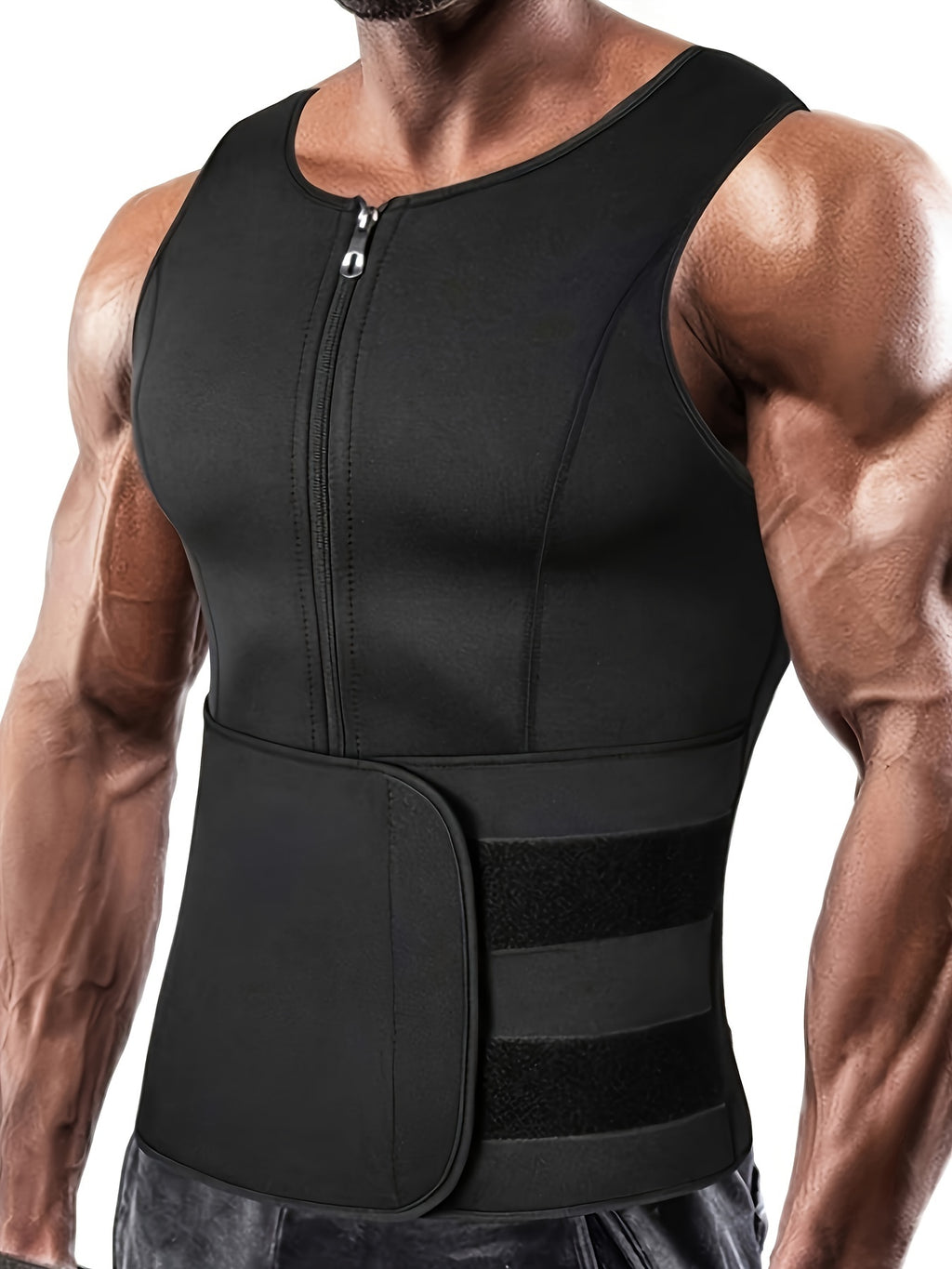 TKPARK Men's Adjustable Compression Tank Top & Waist Trainer - High-Elasticity Workout Shirt