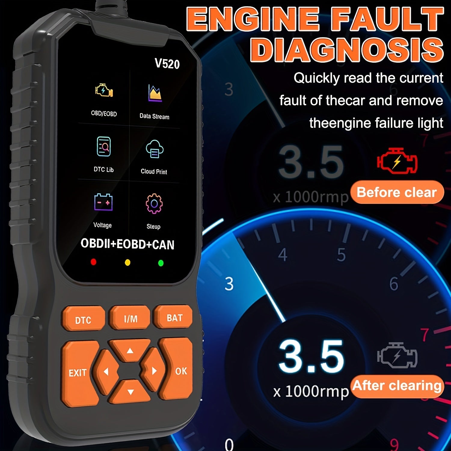 V520 Professional OBD2 Scanner Heavy-Duty Code Reader