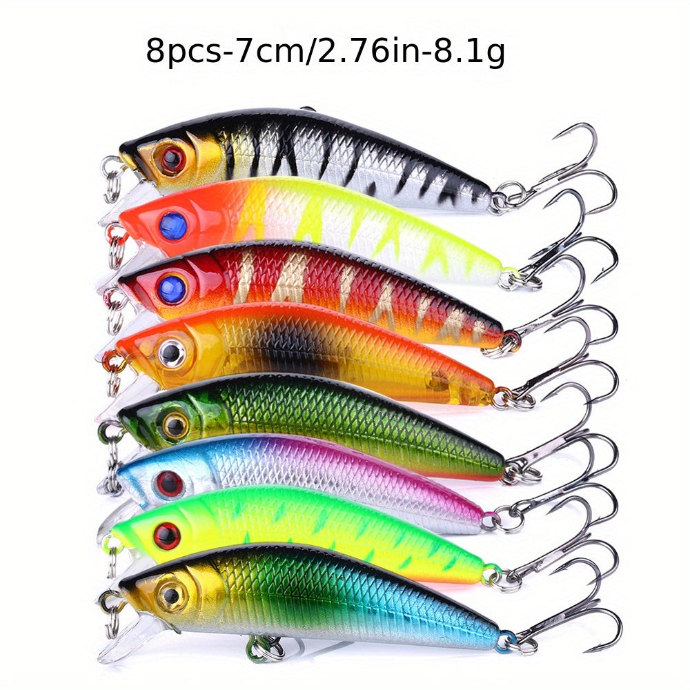 56pcs Fishing Lures Kit Crankbait Tackle Minnow Popper Pencil Swimbaits Hook Freshwater Saltwater Hard Baits Set for pike carp bass fishing christmas gift for man