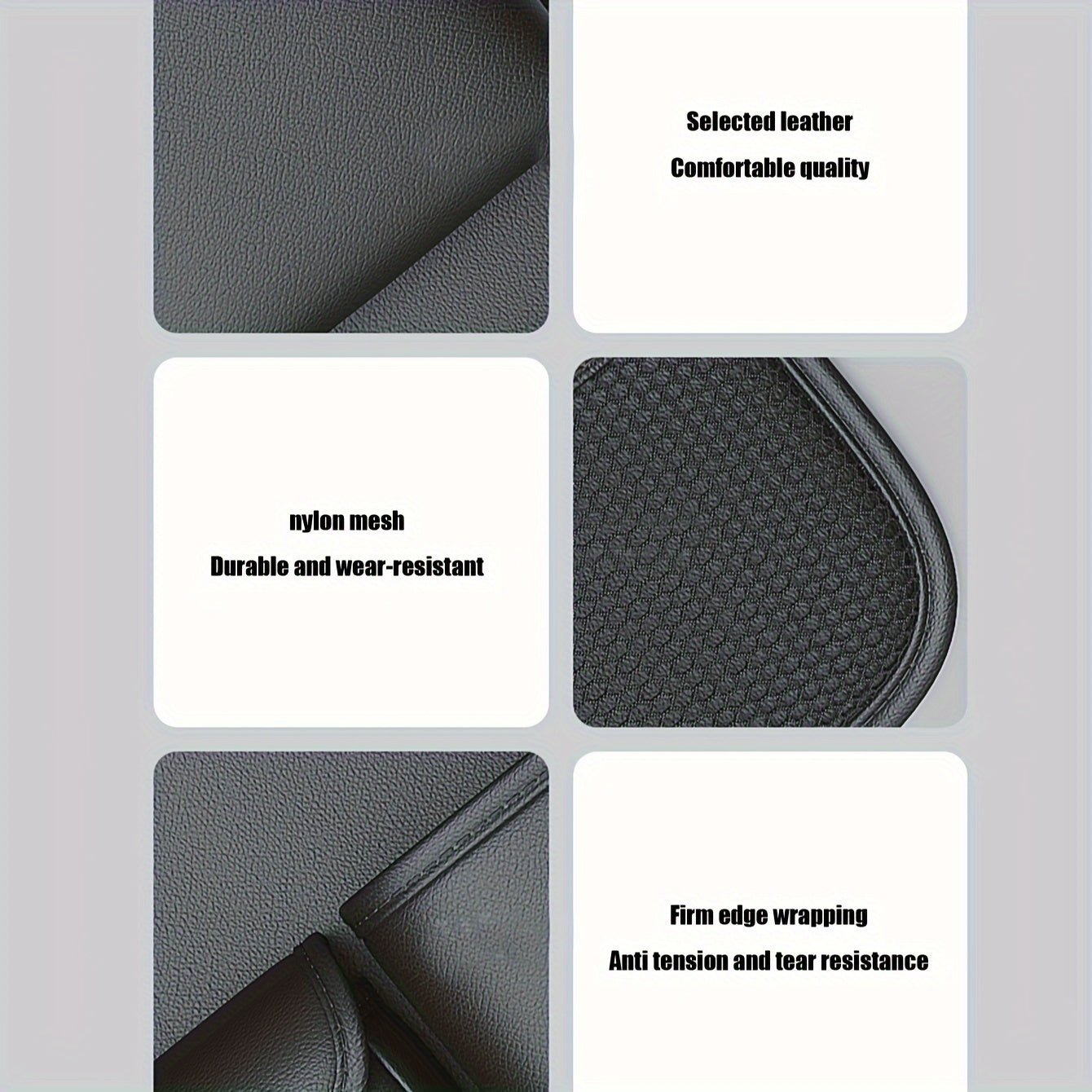 1pc/2pcs Heavy-Duty PU Leather Car Backseat Organizer with Foldable Table Tray
