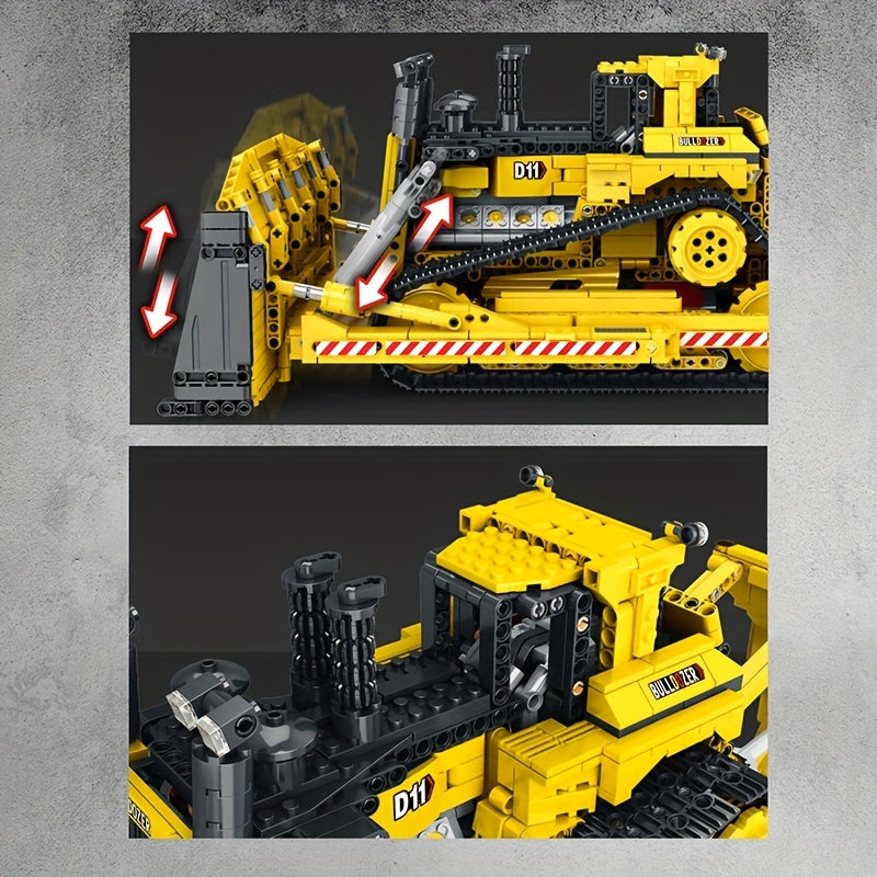 Reobrix 1988pcs Busy Construction Vehicle Blocks, Engineering Vehicle Building Block Assembly Model DIY Puzzle Assembling Building Blocks, Cool And Fun Vehicle Building Block Model Toys