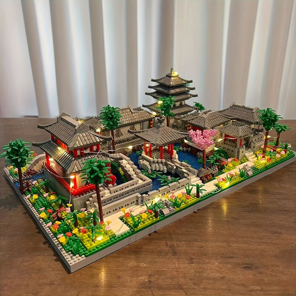 5530pcs+ 3D Ancient Wisdom Building Block: Oriental Ancient Architecture Series Suzhou Garden Adult Puzzle Assembly Model Toys for Halloween Christmas Gift