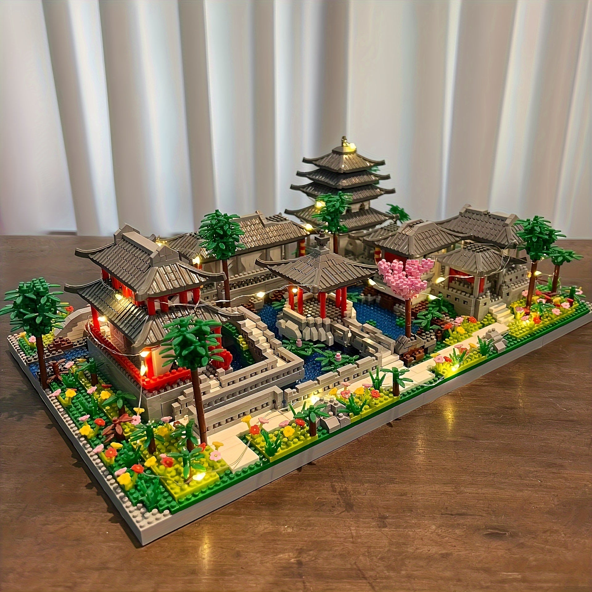 5530pcs+ 3D Ancient Wisdom Building Block: Oriental Ancient Architecture Series Suzhou Garden Adult Puzzle Assembly Model Toys for Halloween Christmas Gift