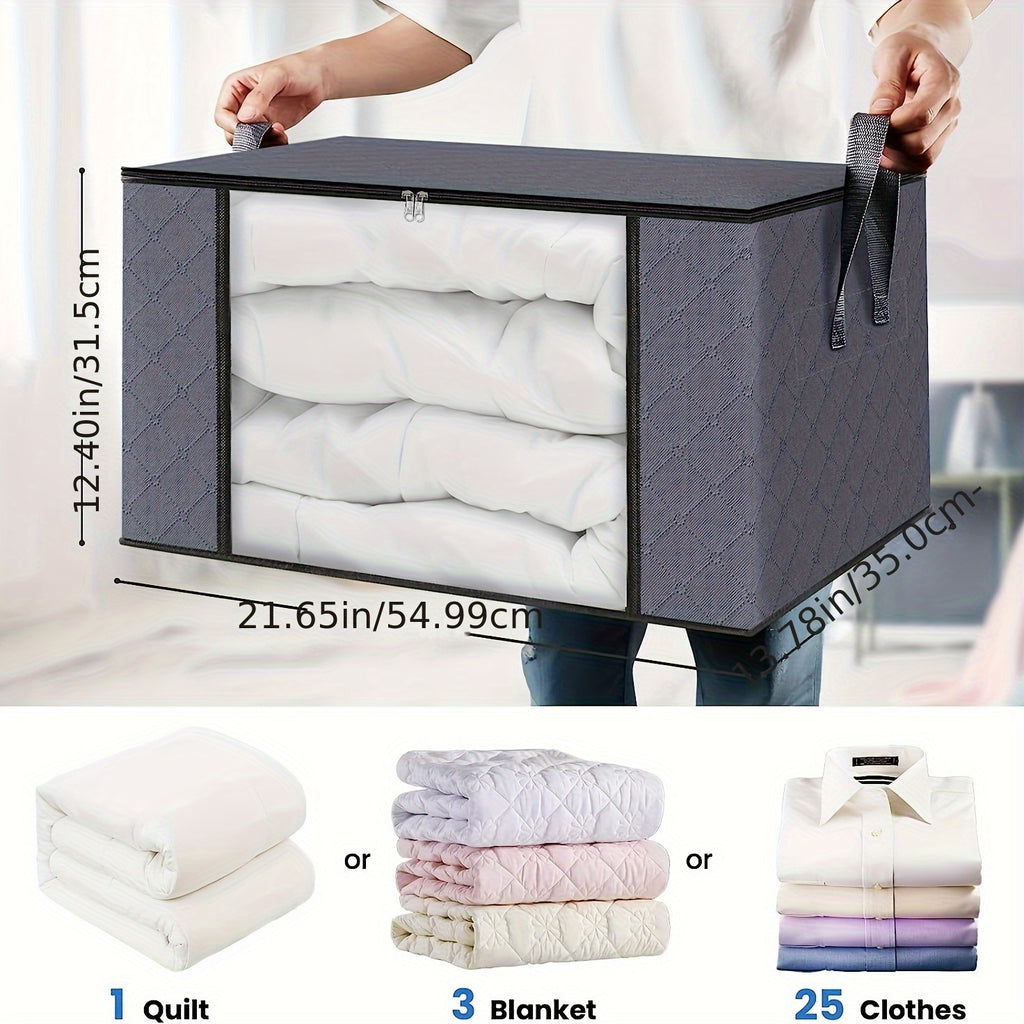 4/6pcs Durable Foldable Storage Trunks with Handle for Clothes, Bedroom, Quilt, Closet, Dormitory, Toys - Cord Blanket Storage Bag