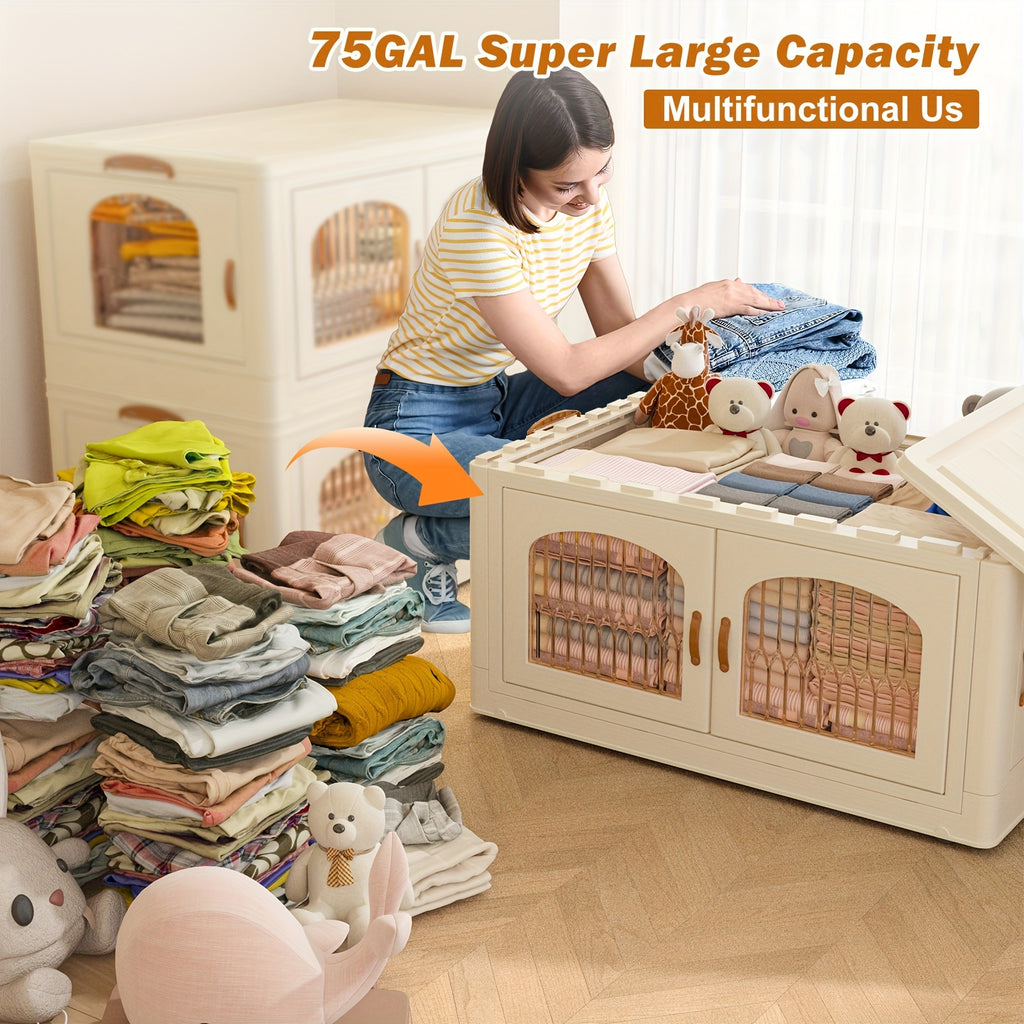 75GALPlastic Storage Bins with Lids and Magnetic Doors | Food Storage Containers