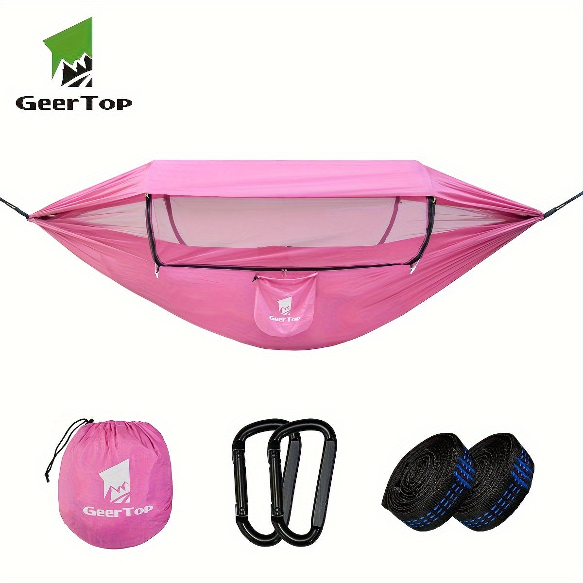 GEERTOP 3in 1 Outdoor Hammock with Mosquito Net Sun Shelter, Double Sleep Rest Camping Hammock for Backpacking Travel Garden Park