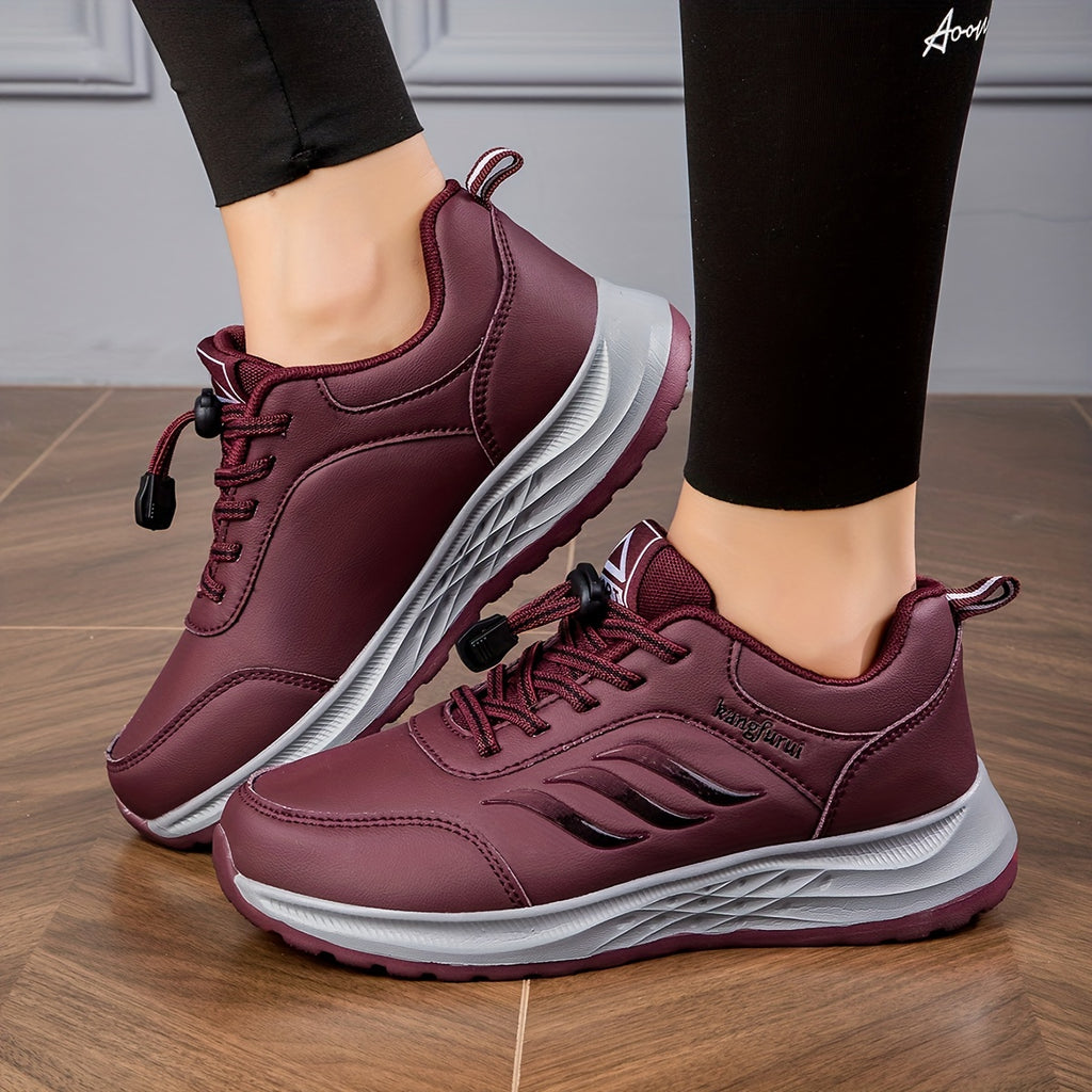[Waterproof Anti-slip Sports Shoes] Waterproof Anti-slip Women's Drawstring Sports Shoes - Low Top Running Sneakers for Outdoor Gym Jogging Trainers