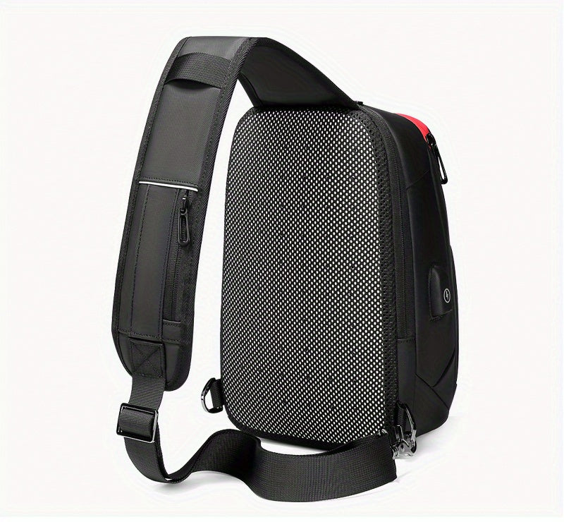 ReSilvery New Men's Chest Bag Business Single Shoulder Bag Large Capacity Crossbody Bag Breathable Casual Sports Bag