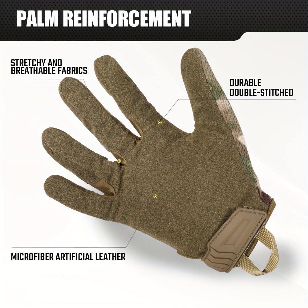 1 Pair Full Finger Thickened Windproof Touch Screen Gloves - Water Resistant, Anti-Slip, and Breathable