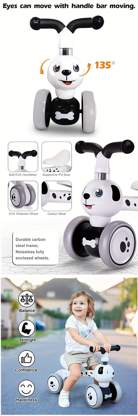 Baby Balance Bike for 1 Year Old Boy Girl First Birthday Gift, 10-36 Months Toddler Balance Bike, No Pedal 4 Wheels Ride-on Toys Indoor Outdoor, 1st Birthday Gifts Halloween Christmas Gift