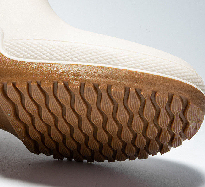 Women's Waterproof Mid Calf Boots, Fleece Liner Round Toe Platform Rain Boots, Women's Warm Plus Fashion Boots