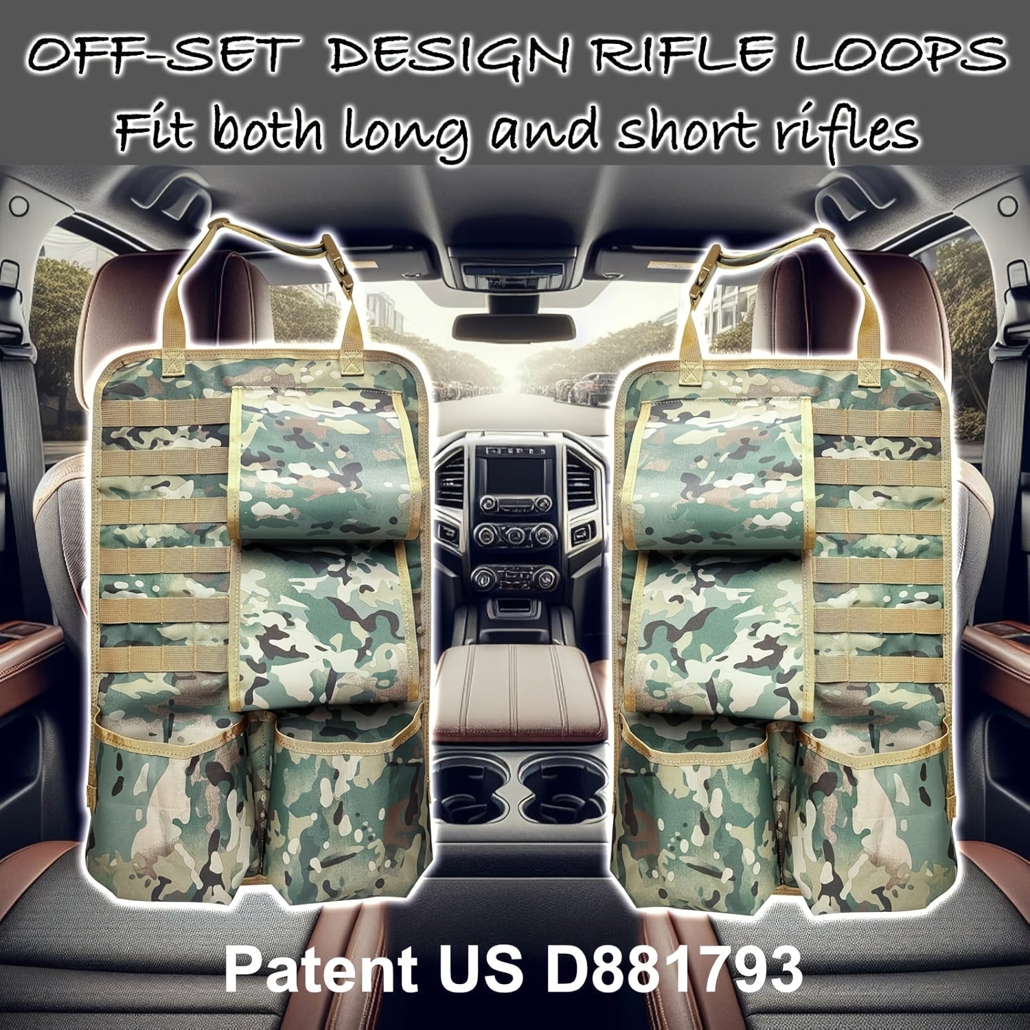 Automotive Gun Racks Vehicle Seat Back Rifle Gun Holder for Hunting Accessories Storage and Organizer, Deer/Duck Hunting Gift for Men