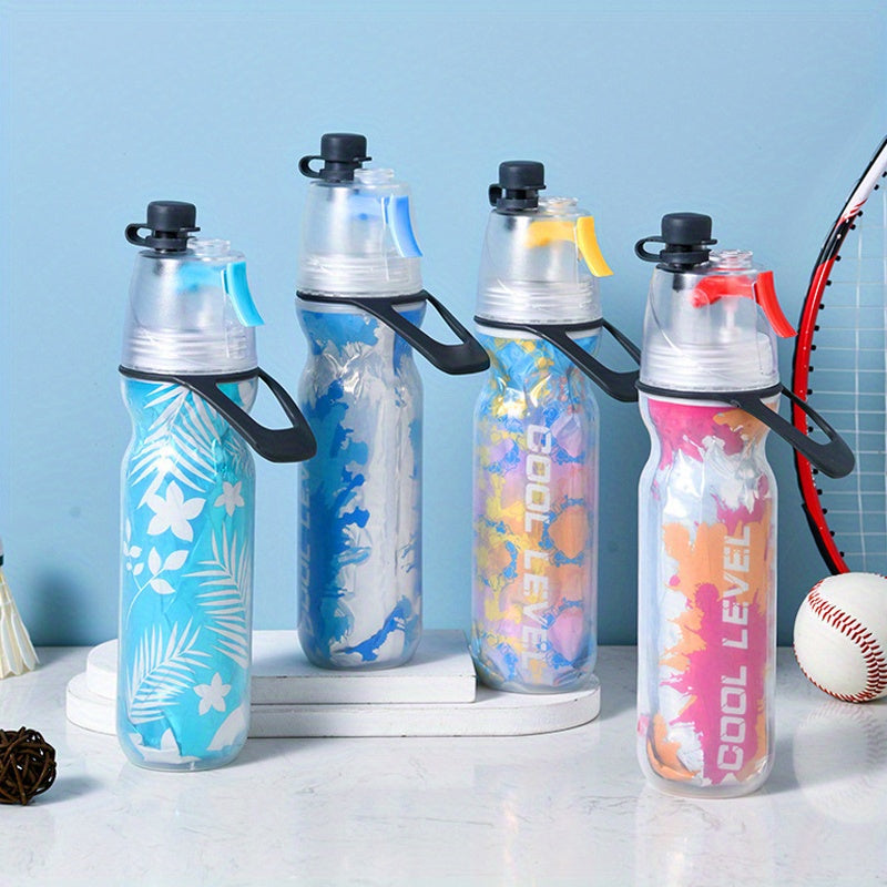 Creative Double-layer Sports Spray Water Bottle, Dual-purpose Plastic Squeeze Spray Bottle For Summer Outdoor Sports
