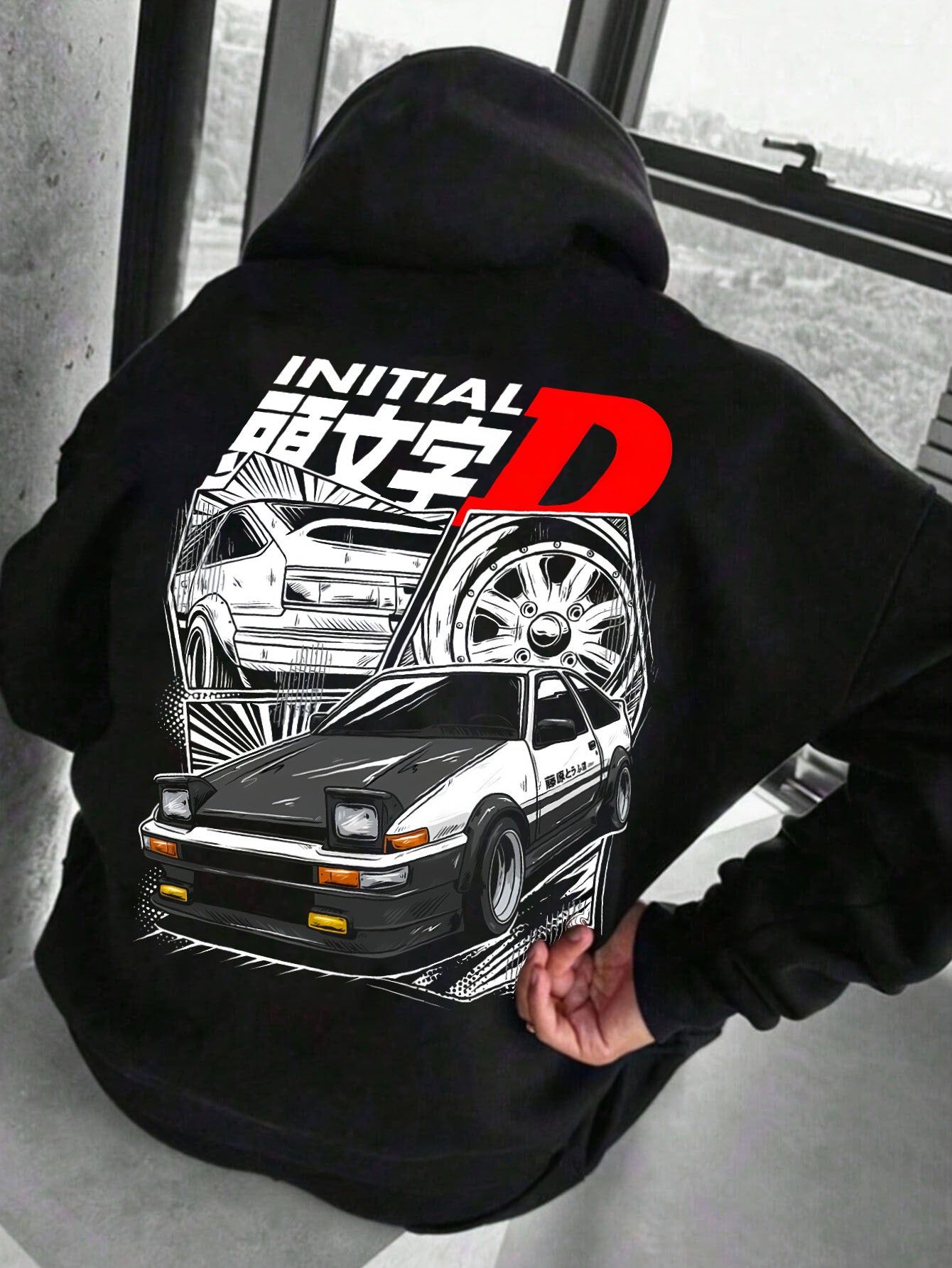 Men's JDM Car Graphic Hooded Sweatshirt