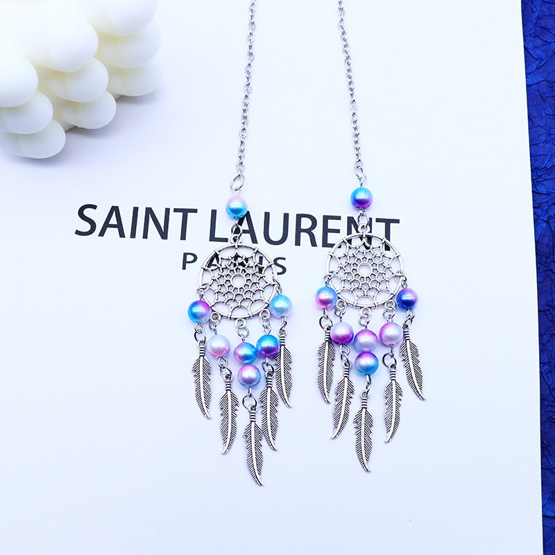 Beautiful Dreamcatcher Car Rear-view Mirror Pendant - Colorful Bead Wind Chime Ornaments