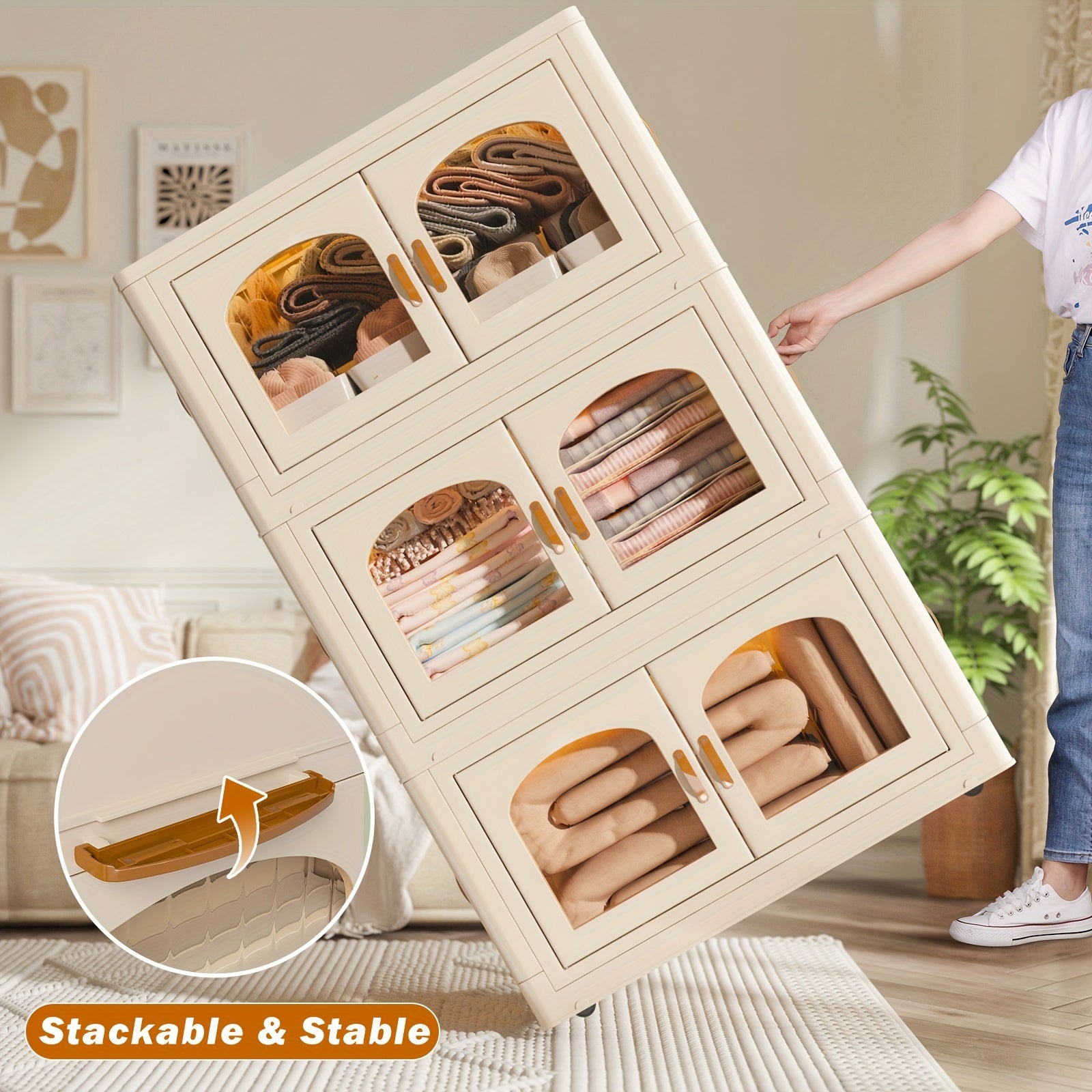 75GALPlastic Storage Bins with Lids and Magnetic Doors | Food Storage Containers