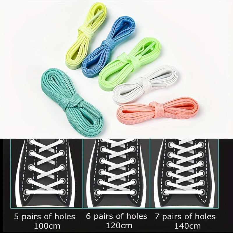 1 Pair Radiant Glow-in-the-Dark Flat Luminous Shoelaces -  Laces for Men and Women Couples Matching Accessory
